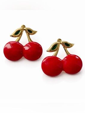 Red Cherry Drop Earrings